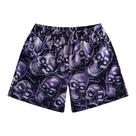 Shorts masculinos DIOTSR de basquete em mesh com estampa gráfica de caveiras roxas Shorts masculinos DIOTSR de basquete em mesh com estampa gráfica de caveiras roxas