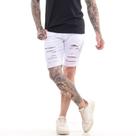 Shorts masculinos Jeans rasgados estilo jogador destroyed