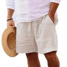 Shorts Masculinos Leves E Respiráveis Para Praia E Corrida, Cor Sólida, Estilo Havaiano Grande