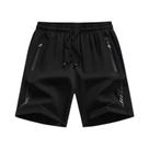 Shorts Masculinos Pretos De Secagem Rápida E Respiráveis Para Academia, Corrida E Treino Com Cordão
