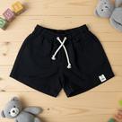 Shorts Mauricinho Infantil Menino Linho Preto Com Cordão Ajustável Leve Fresco Para Dias Quentes Verão