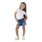 Shorts Menina Mania Kids em Malha Denim com Ribana