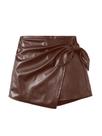 Shorts Milumia para meninas em couro PU franzido e elástico, cintura 10Y