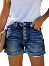 Shorts MODARANI Jean para mulheres, jeans azuis, cintura alta, rasgados