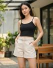 Shorts Mommy Sarja Com Zíper Detalhe Corrente Lunender 21092