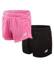 Shorts New Balance Girls' Active, pacote com 2 unidades, de lã, rosa/preto