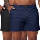 Shorts Oymyakon masculinos casuais de algodão chino de 15 cm com bolsos Shorts Oymyakon masculinos casuais de algodão chino de 15 cm com bolsos