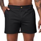 Shorts Oymyakon masculinos casuais de algodão chino de 15 cm com bolsos