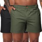 Shorts Oymyakon masculinos casuais de algodão chino de 15 cm com bolsos