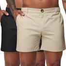 Shorts Oymyakon masculinos casuais de algodão chino de 15 cm com bolsos