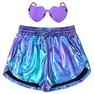 Shorts Perfashion femininos Alien Glittery Halloween 80s Disco