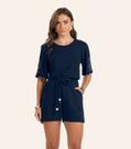 Shorts Piquet Verona Feminino Endless Azul Shorts Piquet Verona Feminino Endless Azul
