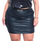 Shorts Saia De Couro Plus Size Feminino Com Bolso