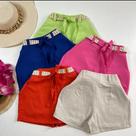 Shorts Saia em Linho Alfaiataria com Cinto Shorts Saia em Linho Alfaiataria com Cinto