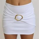 Shorts Saia Fivela Argola Dourada Elegante de Neoprene com Elastano Shorts Saia Fivela Argola Dourada Elegante de Neoprene com Elastano