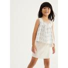 Shorts Saia Infantil Menina Reto Com Linho - Natural 004