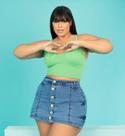 Shorts Saia Plus Size Jeans Com Elastano Tamanhos Grandes