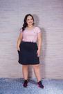 Shorts-Saia Preto com bolso lateral Moda Fitness Modesta Shorts-Saia Preto com bolso lateral Moda Fitness Modesta