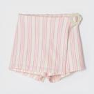 Shorts Saia Transpassada Infantil Menina Listras - Hering Tamanho:1Cor:Bege