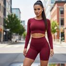 Shorts Selene Feminino Sem Costura Canelado Fitness