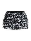 Shorts SOLY HUX femininos com estampa de leopardo do ano 2000 com babados