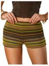Shorts SOLY HUX femininos de malha listrados Micro Y2k Crochet Beach Shorts SOLY HUX femininos de malha listrados Micro Y2k Crochet Beach