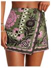 Shorts SweatyRocks Boho Mini Skirts com estampa floral para mulheres Shorts SweatyRocks Boho Mini Skirts com estampa floral para mulheres