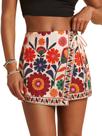 Shorts SweatyRocks com estampa floral, gravata, envoltório lateral, cintura elástica Shorts SweatyRocks com estampa floral, gravata, envoltório lateral, cintura elástica