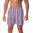 Shorts Treino Verão Praia Premium Verticais Azuis E Vermelhas W2 Masculino