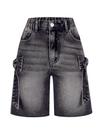 Shorts Verdusa Girl's Cute Bow, jeans, comprimento do joelho, cinza, 10 anos