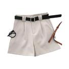 Shorts Vintage De Cintura Alta Com Cinto Para Mulheres, Casual, Elegante Para O Escritório, Verão, Shorts Vintage De Cintura Alta Com Cinto Para Mulheres, Casual, Elegante Para O Escritório, Verão,