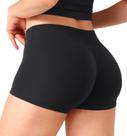 Shorts YEOREO Cintura Baixa 6 cm Sem Costura Frontal Preto