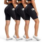 Shorts YOLIX 3 Unidades Cintura Alta Preta 20 cm Controle de Barriga