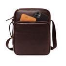 Shoulder Bag de Couro Legítimo Zup Bolsa Unissex com Alça de Nylon