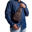Shoulder Bag Lateral Transversal Dorf Couro Rustik Tabaco