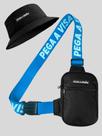 Shoulder Bag Masculina Mini Bolsa Necessaire Basica + Chapeu Bucket Pega a Visão