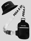 Shoulder Bag Masculina Mini Bolsa Necessaire Basica + Chapeu Bucket Pega a Visão