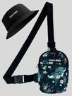 Shoulder Bag Unissex Mini Bolsa Necessaire Floral + Chapeu Bucket