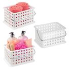 Shower Caddy Basket iDesign, conjunto de 3 plásticos brancos
