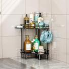 Shower Caddy HaPirm Corner 2 camadas com suporte de sabonete preto