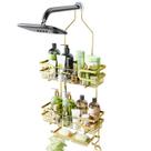 Shower Caddy HaPirm over Shower Head com 2 porta-sabonetes dourados