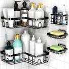 Shower Caddy Moforoco em forma de L, ângulo reto de 90 graus, preto