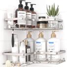 Shower Caddy Sakugi Corner, pacote com 2 unidades, aço inoxidável prateado