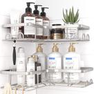 Shower Caddy Sakugi Corner, pacote com 2 unidades, aço inoxidável prateado