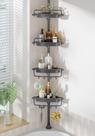 Shower Caddy SBart SBart em aço inoxidável ajustável de 4 camadas