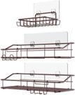 Shower Caddy Shelf Nieifi em aço inoxidável, pacote com 3 unidades, marrom