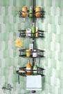 Shower Caddy Tension Pole HAMITOR Corner 4 camadas preto Shower Caddy Tension Pole HAMITOR Corner 4 camadas preto