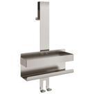 Shower Caddy vidaXL em aço inoxidável escovado com ganchos de toalha