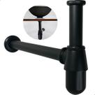 Sifao Copo Preto Fosco 1 ¼ Metal Para Cuba Esculpida Banheiro Pia Suspensa Com Sifão Aparente Lavabo Tanque Lavatorio 40mm