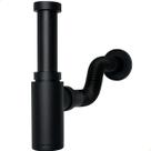 Sifão Copo Preto Fosco 7/8 Pol Ajustável Inox 304 Para Pia Suspensa Cuba Com Sifao Aparente Banheiro Tubo Dobrável Metal